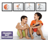 Basketball Wall Art - 4 pack - Basketball Player Wall Decals - 0544