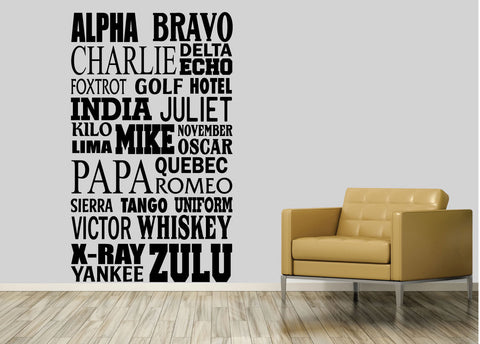 NATO alphabet. - 0232- Home Decor - Wall Decor - NATO - Phonetic Alphabet - Alpha - Bravo - Charlie - Tango